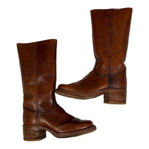 Frye Women’s Boot Leather Tall Campus 14L Brown Riding Western Pull On